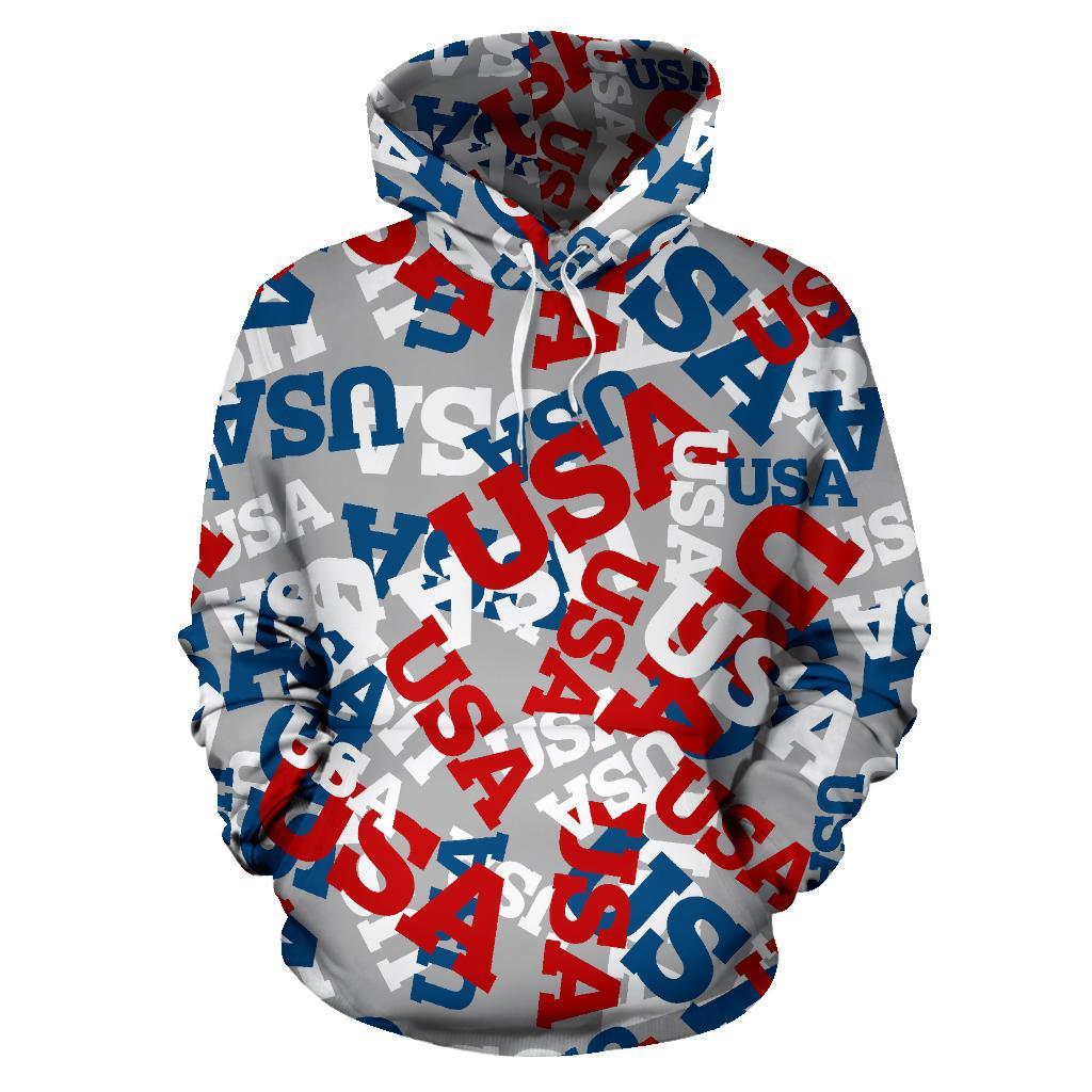 Usa Patriot Pattern Print Men Women Pullover Hoodie-grizzshop