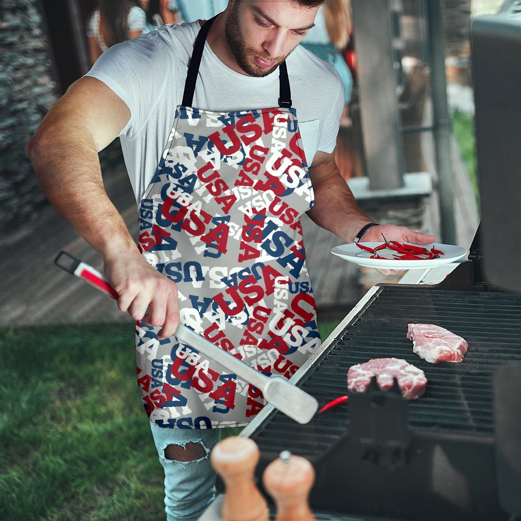 Usa Patriot Pattern Print Men's Apron-grizzshop