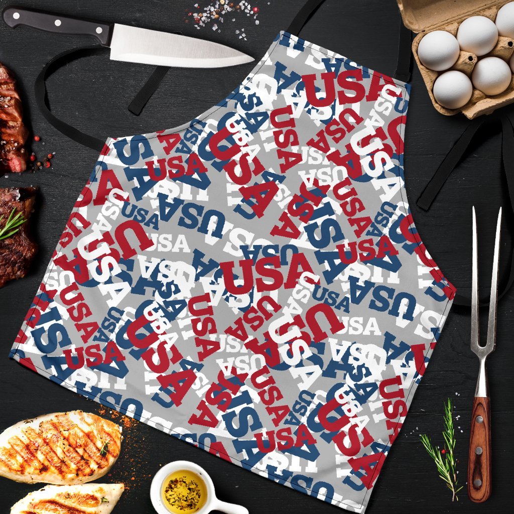 Usa Patriot Pattern Print Men's Apron-grizzshop