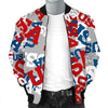 Usa Patriot Pattern Print Men's Bomber Jacket-grizzshop