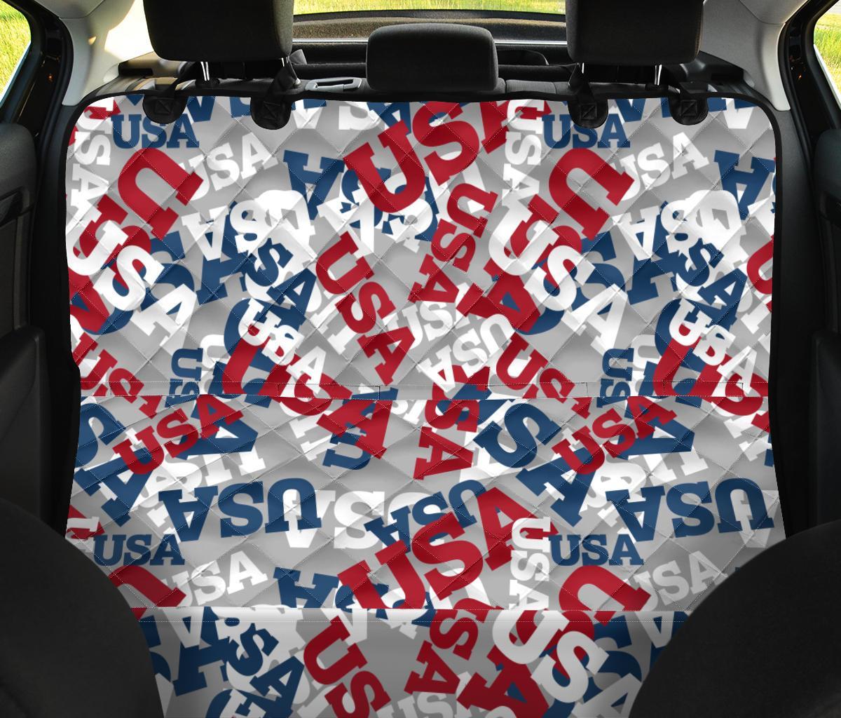 Usa Patriot Pattern Print Pet Car Seat Cover-grizzshop