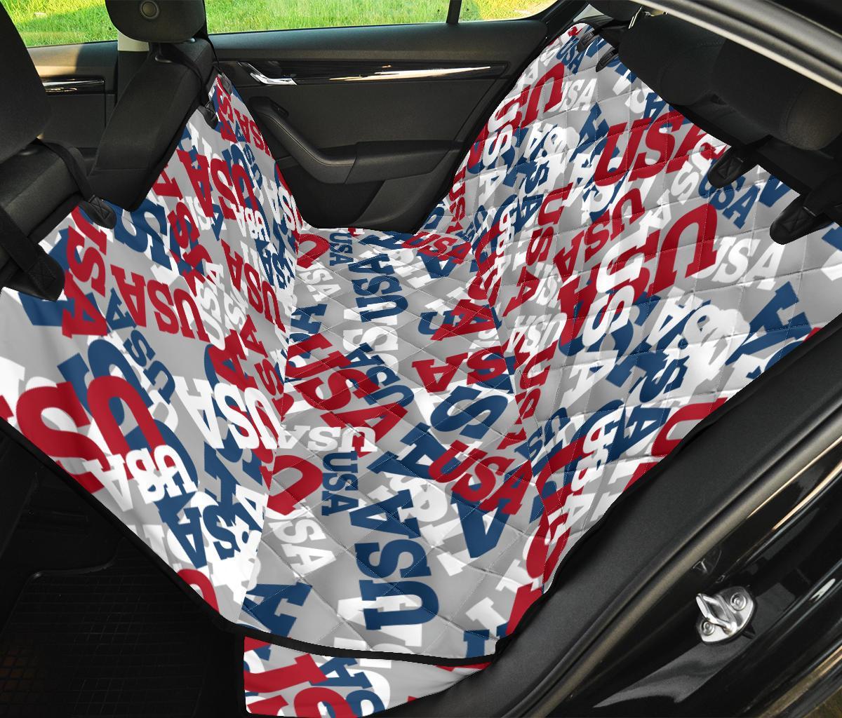 Usa Patriot Pattern Print Pet Car Seat Cover-grizzshop