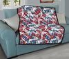 Usa Patriot Pattern Print Quilt-grizzshop