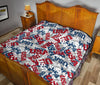 Usa Patriot Pattern Print Quilt-grizzshop