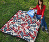 Usa Patriot Pattern Print Quilt-grizzshop