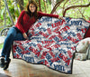 Usa Patriot Pattern Print Quilt-grizzshop