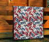 Usa Patriot Pattern Print Quilt-grizzshop