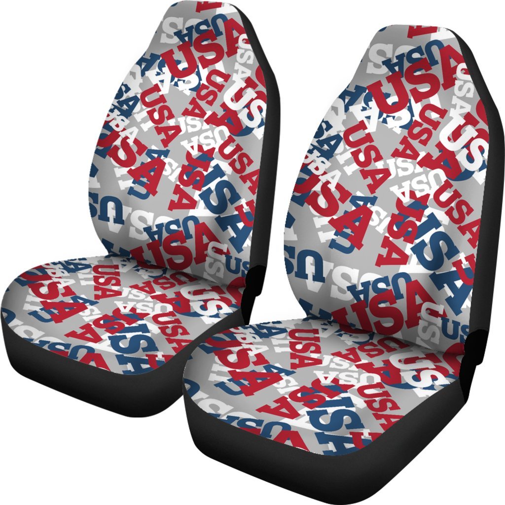Usa Patriot Pattern Print Universal Fit Car Seat Covers-grizzshop