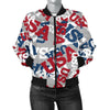 Usa Patriot Pattern Print Women Casual Bomber Jacket-grizzshop