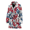 Usa Patriot Pattern Print Women Long Robe-grizzshop