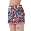 Usa Patriot Pattern Print Women's Shorts-grizzshop