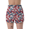 Usa Patriot Pattern Print Women's Shorts-grizzshop