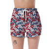 Usa Patriot Pattern Print Women's Shorts-grizzshop