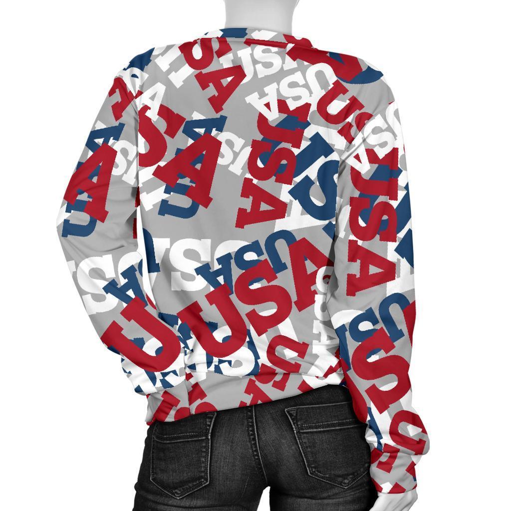 Usa Patriot Pattern Print Women's Sweatshirt-grizzshop