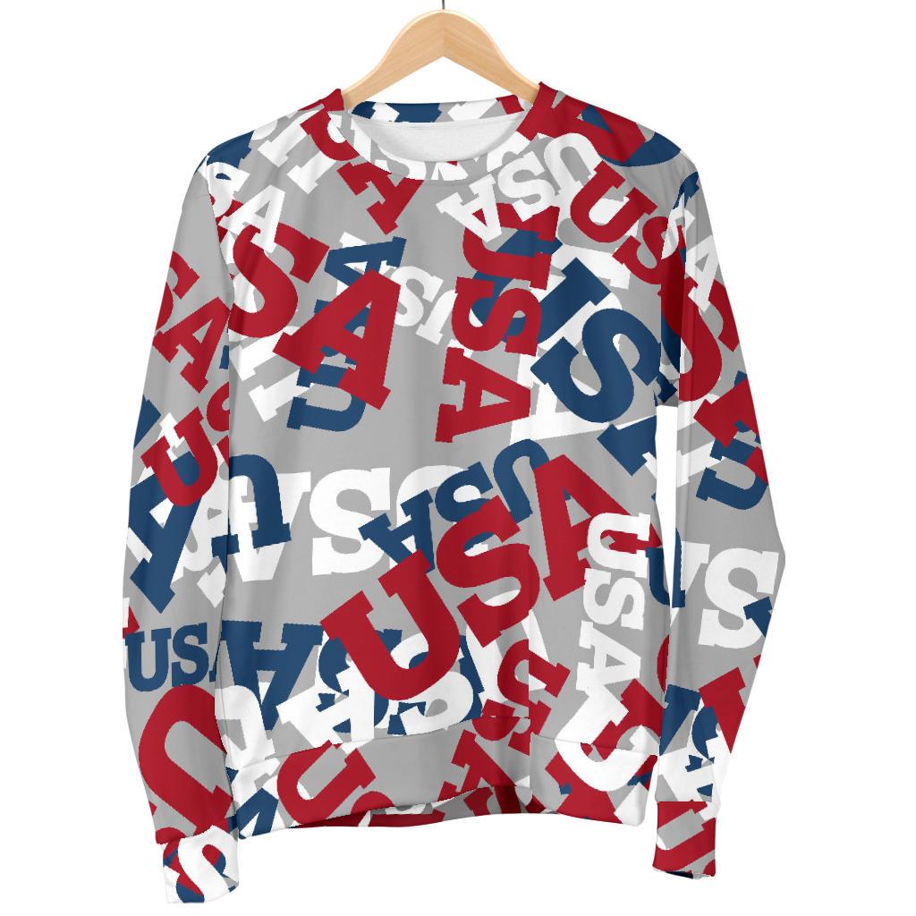 Usa Patriot Pattern Print Women's Sweatshirt-grizzshop