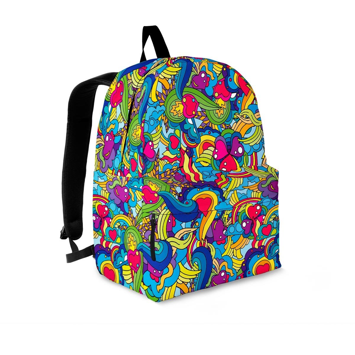 Valentine Heart Hippie Trippy Backpack-grizzshop