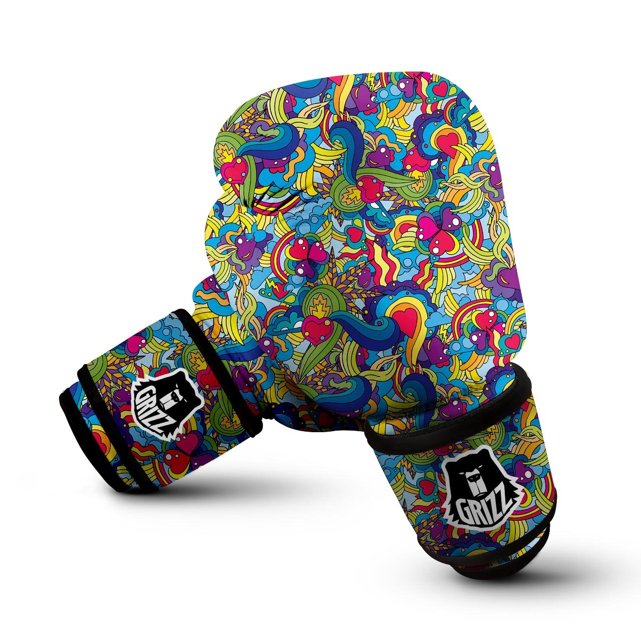 Valentine Heart Hippie Trippy Boxing Gloves-grizzshop