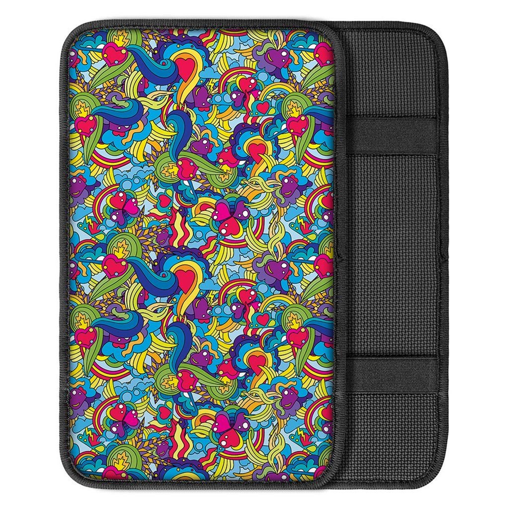 Valentine Heart Hippie Trippy Car Console Cover-grizzshop