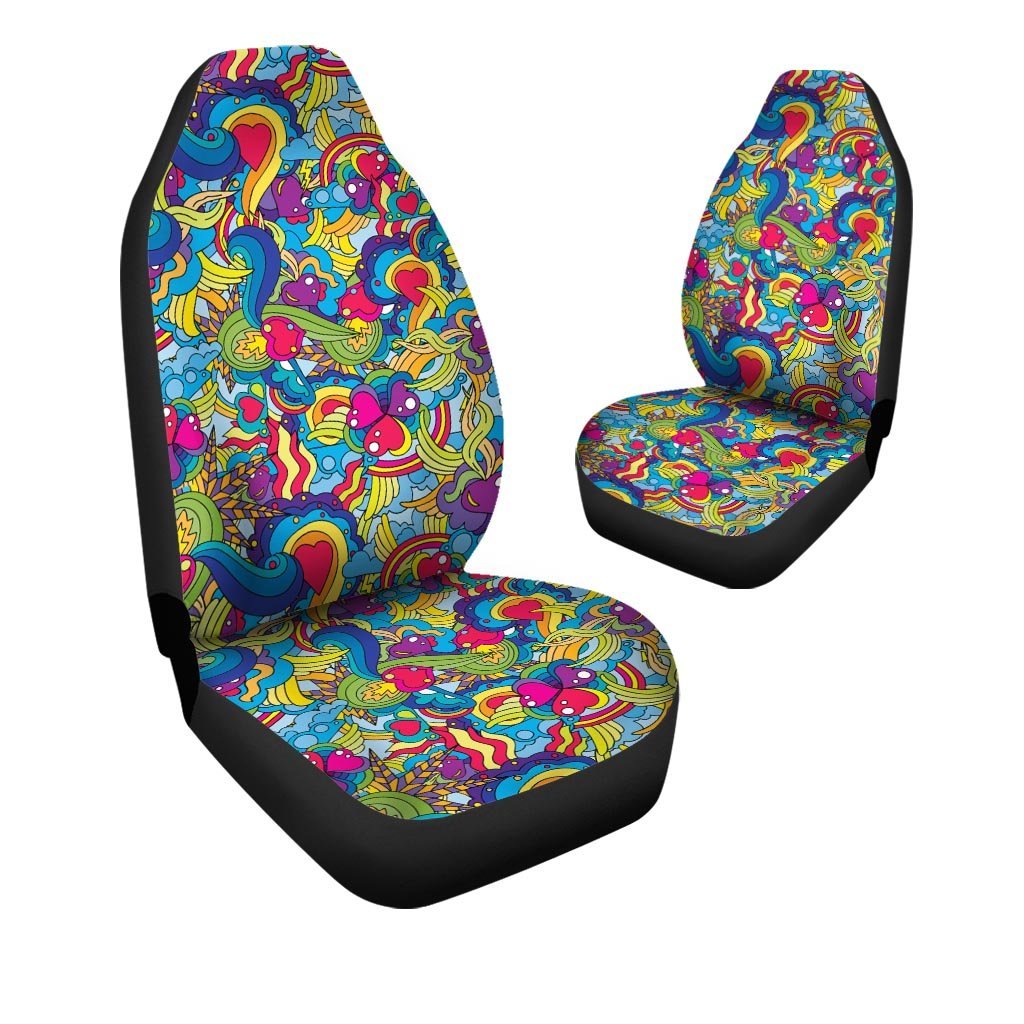 Valentine Heart Hippie Trippy Car Seat Covers-grizzshop