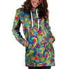 Valentine Heart Hippie Trippy Hoodie Dress-grizzshop