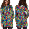 Valentine Heart Hippie Trippy Hoodie Dress-grizzshop