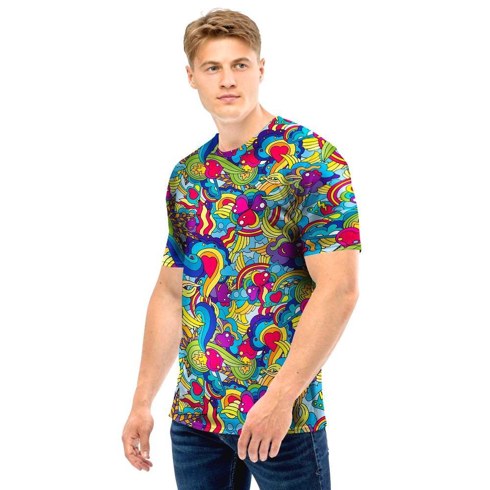 Valentine Heart Hippie Trippy Men T Shirt-grizzshop