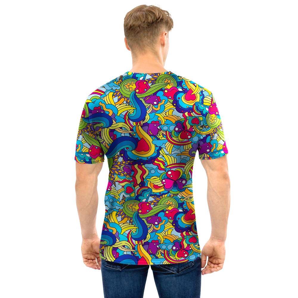 Valentine Heart Hippie Trippy Men T Shirt-grizzshop