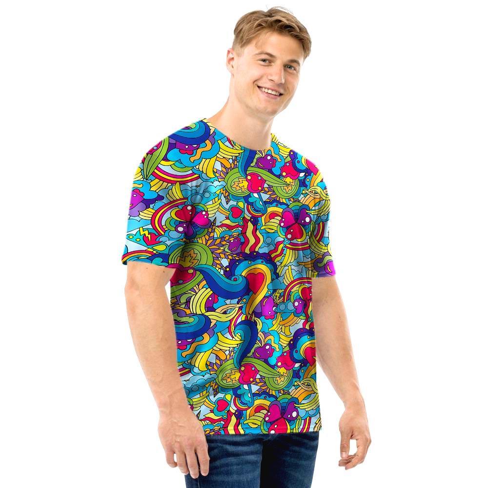 Valentine Heart Hippie Trippy Men T Shirt-grizzshop