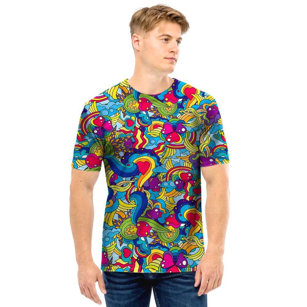 Valentine Heart Hippie Trippy Men T Shirt-grizzshop