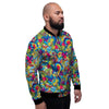 Valentine Heart Hippie Trippy Men's Bomber Jacket-grizzshop