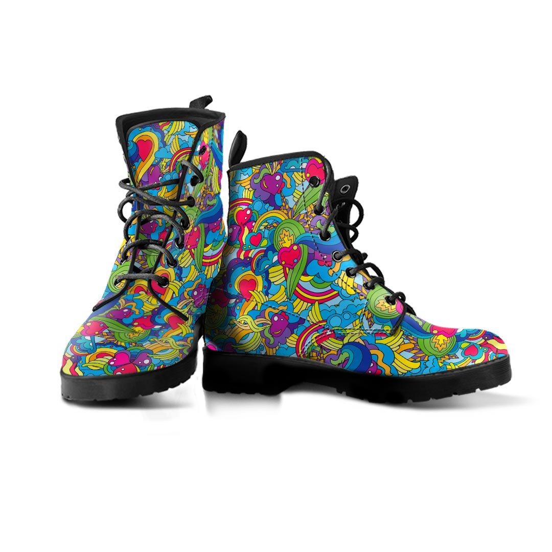 Valentine Heart Hippie Trippy Men's Boots-grizzshop