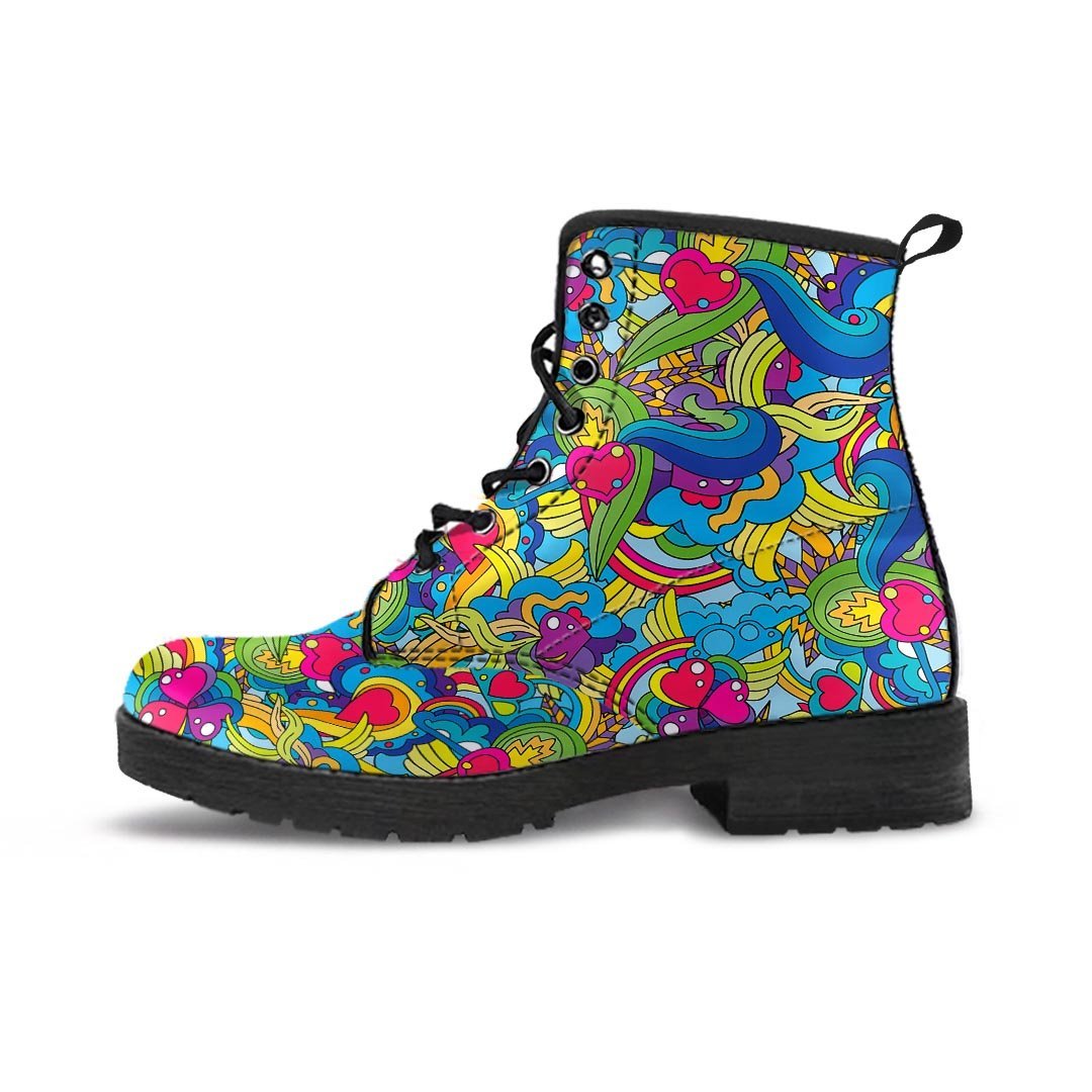 Valentine Heart Hippie Trippy Men's Boots-grizzshop