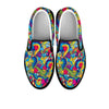 Valentine Heart Hippie Trippy Men's Slip On Sneakers-grizzshop