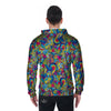 Valentine Heart Hippie Trippy Men's Zip Up Hoodie-grizzshop