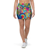 Valentine Heart Hippie Trippy Mini Skirt-grizzshop