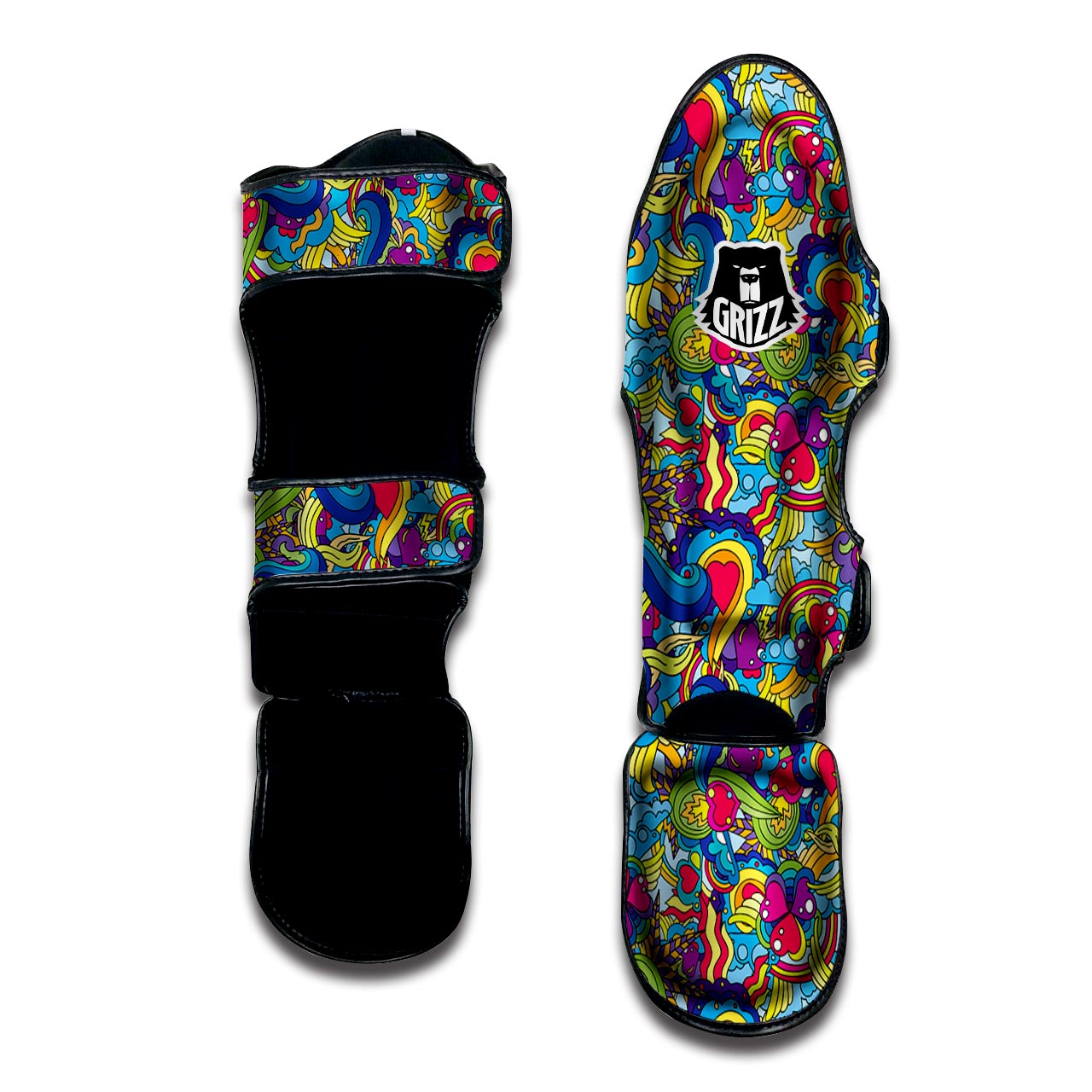 Valentine Heart Hippie Trippy Muay Thai Shin Guard-grizzshop