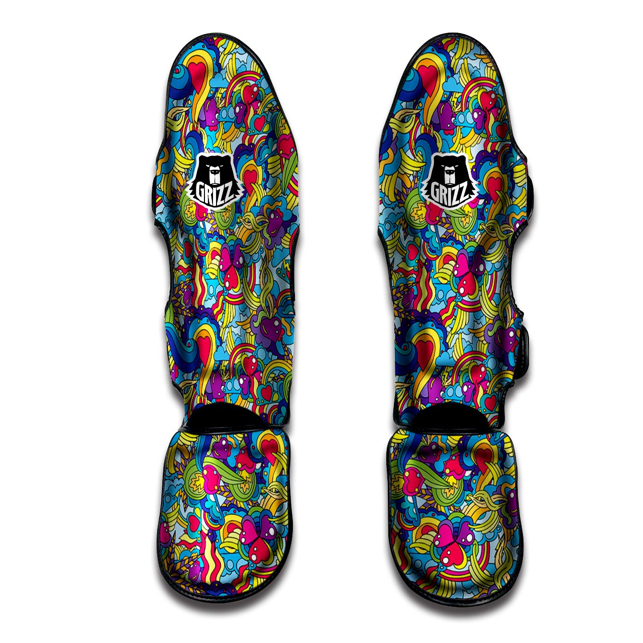 Valentine Heart Hippie Trippy Muay Thai Shin Guard-grizzshop