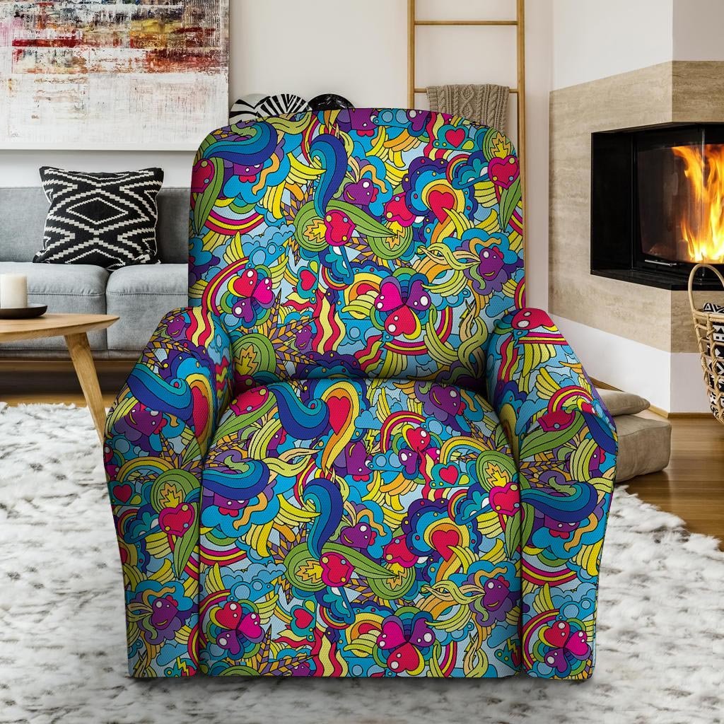 Valentine Heart Hippie Trippy Recliner Cover-grizzshop