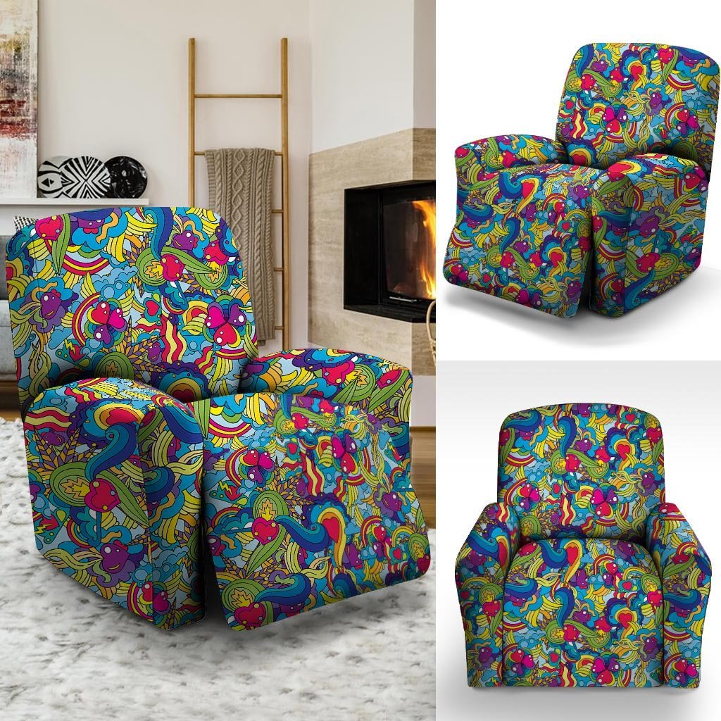 Valentine Heart Hippie Trippy Recliner Cover-grizzshop