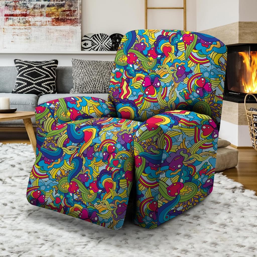 Valentine Heart Hippie Trippy Recliner Cover-grizzshop