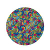 Valentine Heart Hippie Trippy Round Rug-grizzshop