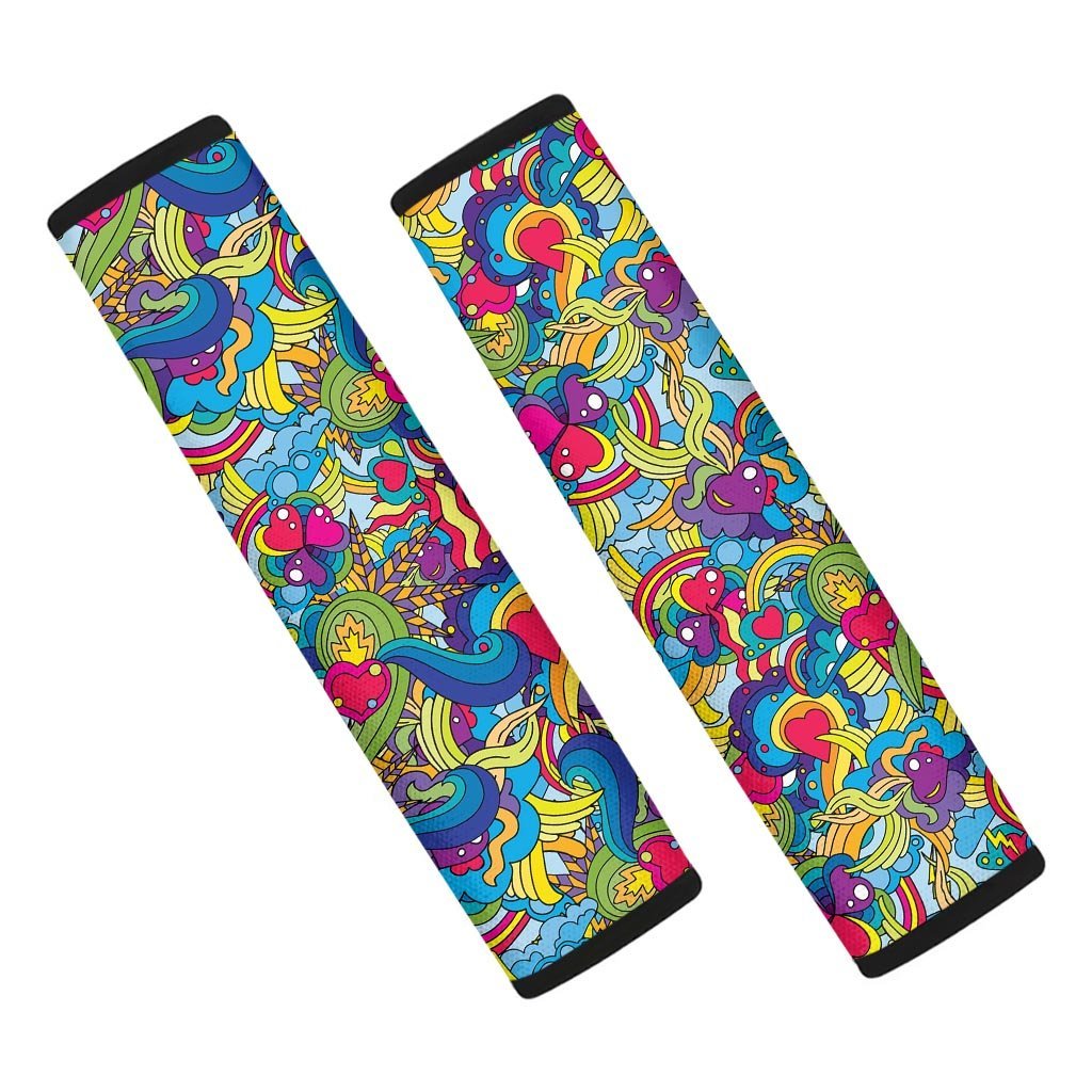 Valentine Heart Hippie Trippy Seat Belt Cover-grizzshop