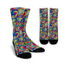 Valentine Heart Hippie Trippy Unisex Socks-grizzshop