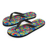 Valentine Heart Hippie Trippy Women's Flip Flops-grizzshop