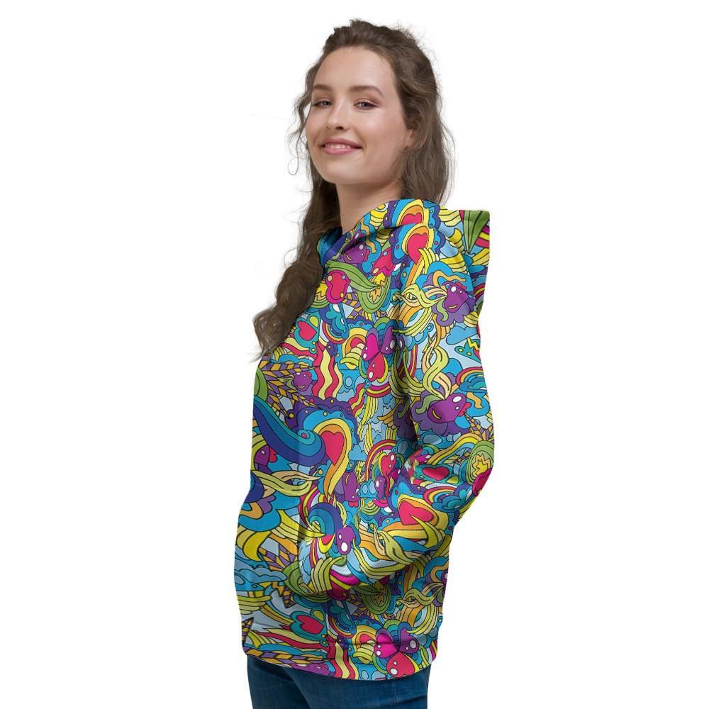 Valentine Heart Hippie Trippy Women's Hoodie-grizzshop