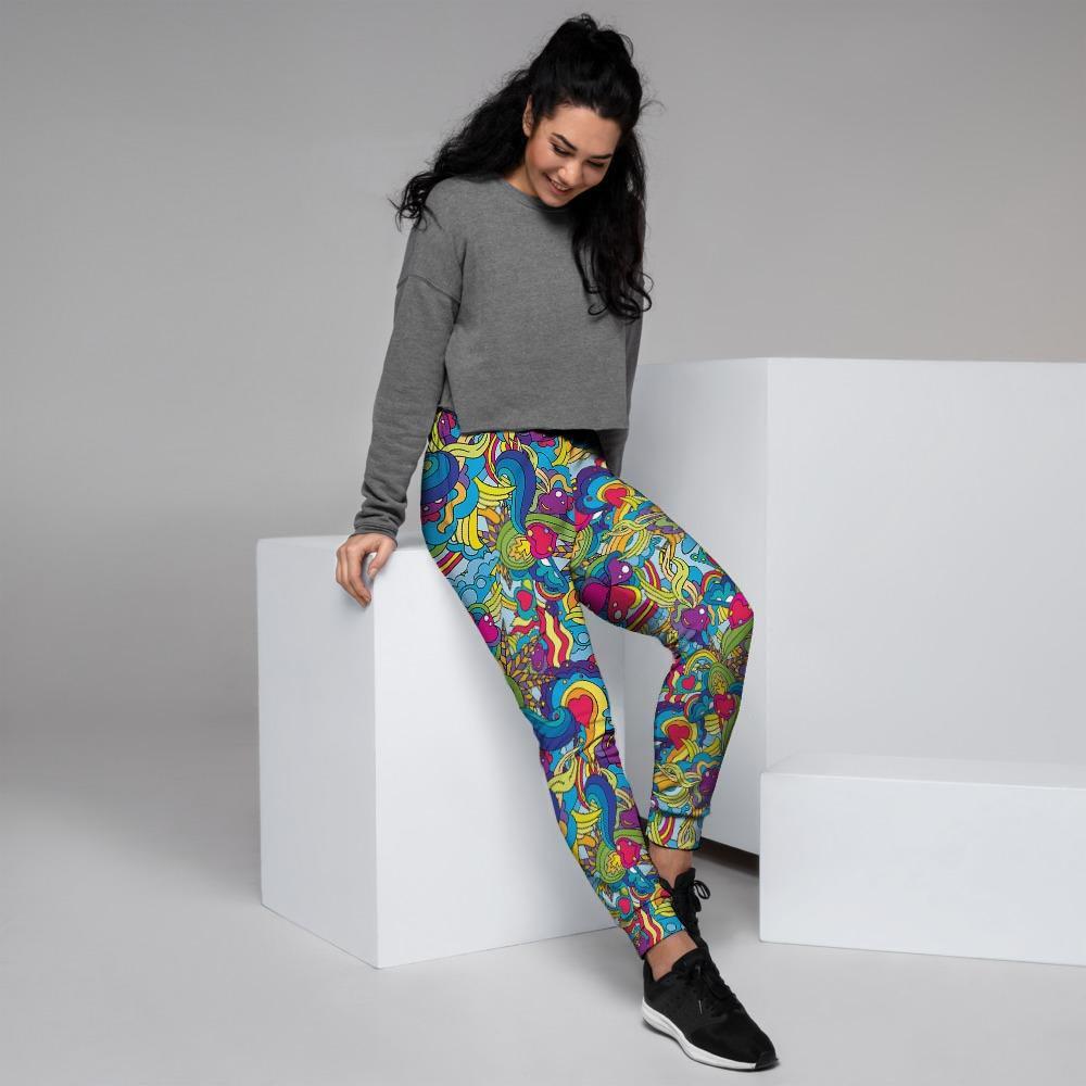 Valentine Heart Hippie Trippy Women's Joggers-grizzshop