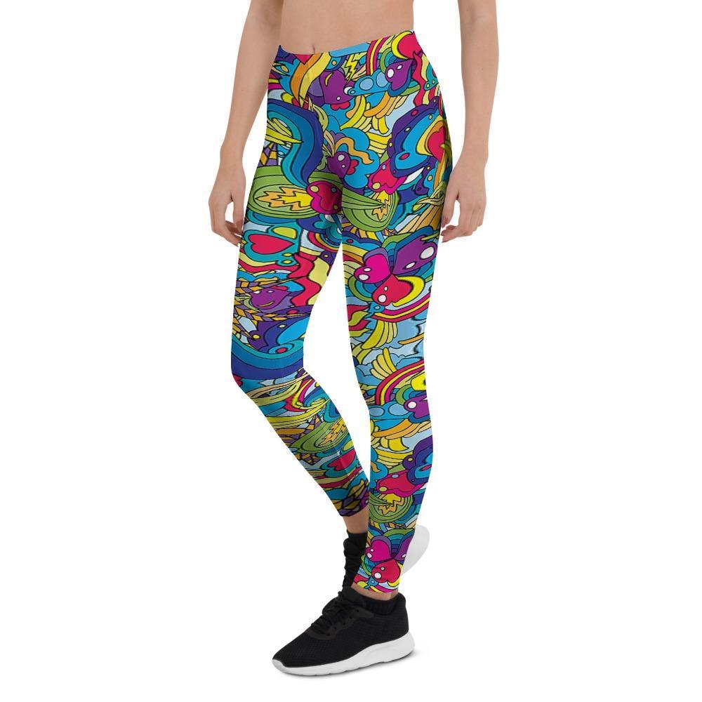 Valentine Heart Hippie Trippy Women's Leggings-grizzshop