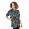 Valentine Heart Hippie Trippy Women's Short Sleeve Shirts-grizzshop