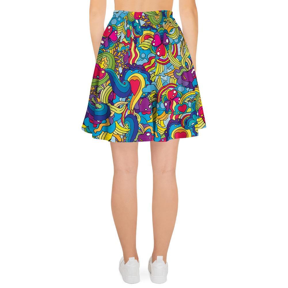 Valentine Heart Hippie Trippy Women's Skirt-grizzshop