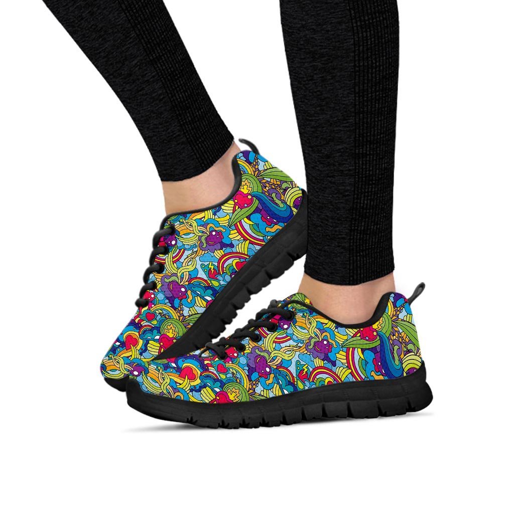 Valentine Heart Hippie Trippy Women's Sneakers-grizzshop